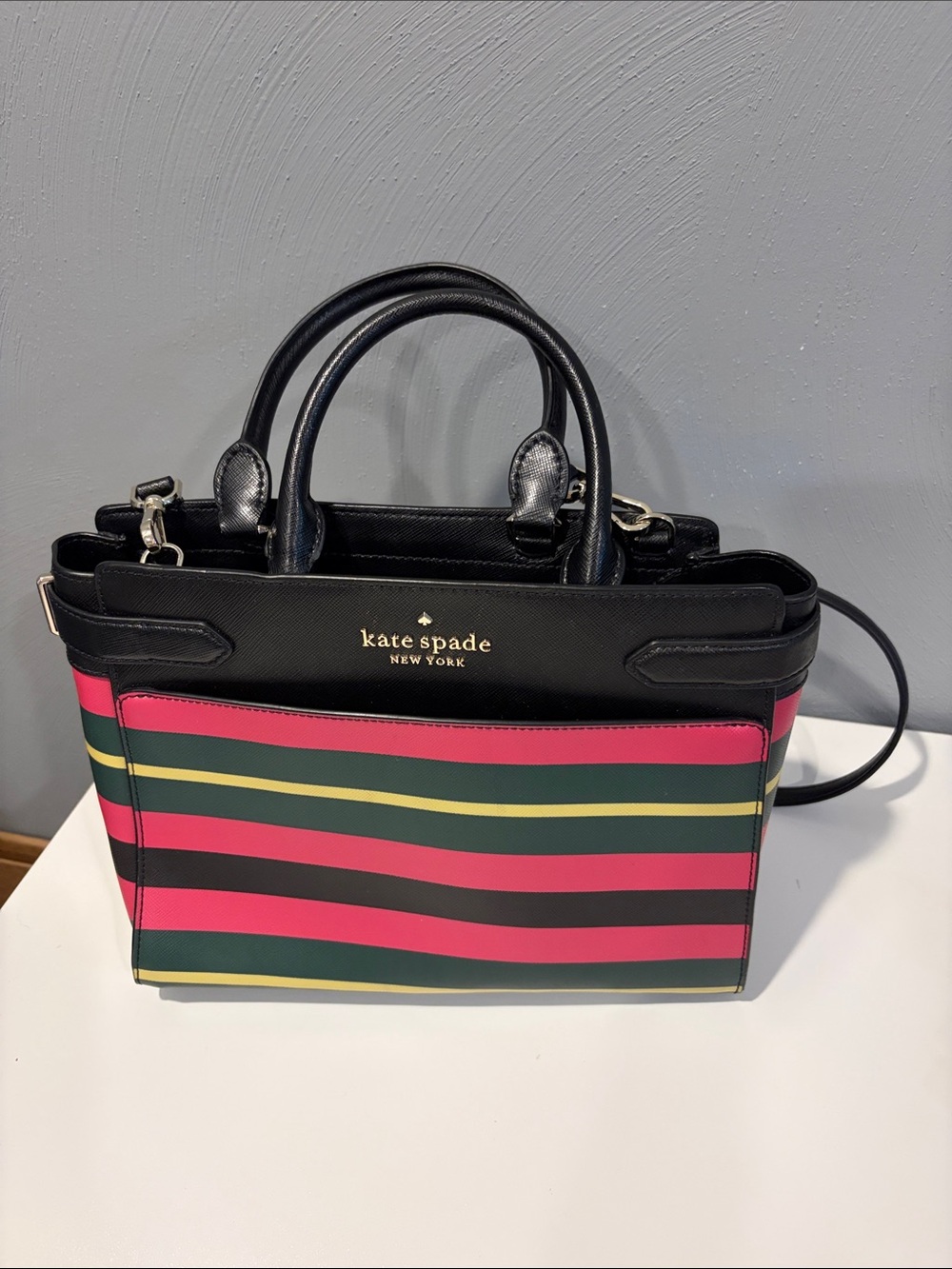 kate spade Staci medium satchel wrapping paper print